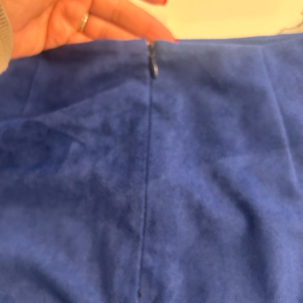 Blue Suede Embroidered Mini Skirt Lulus - Picture 5 of 5